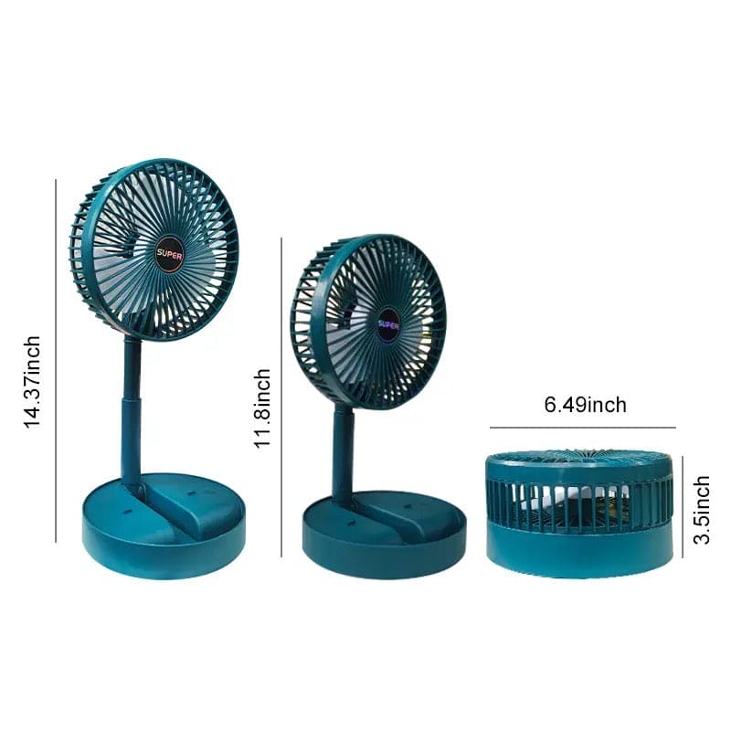 Folding Fan With Power Bank & Led Light (50%OFF)