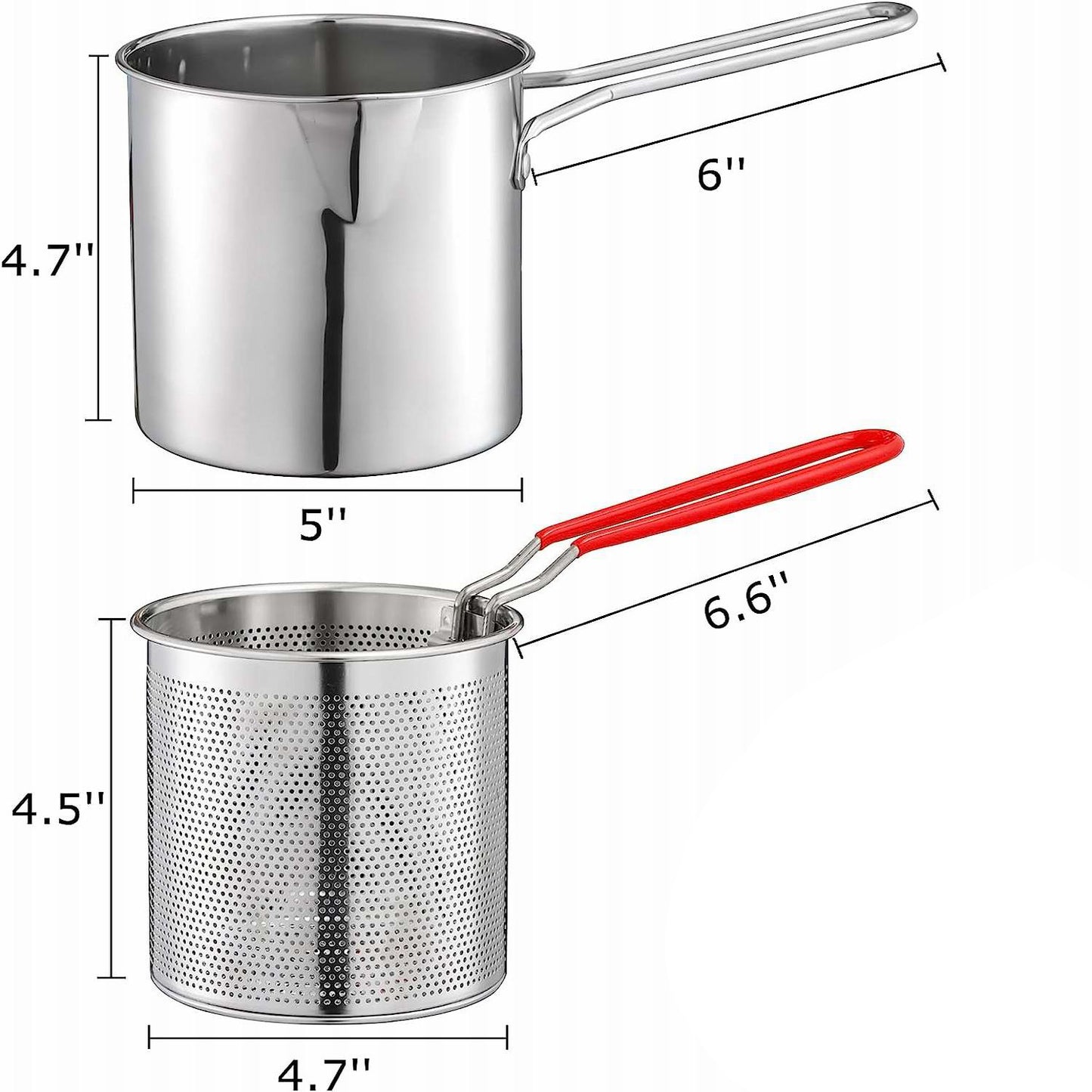 Stainless Steel Deep Frying Pot With Strainer
