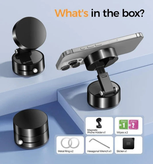 360° Magnetic Suction Phone Holder | Car, Mirror, Gym Mount (Rs-1595)