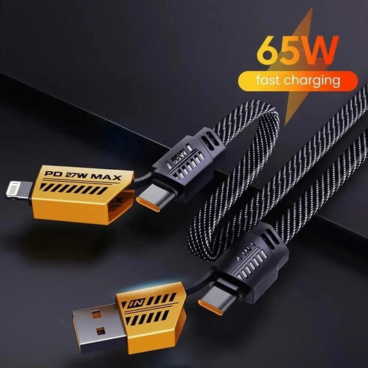 4 in 1 USB Charging Cable  PD 65W 27W Fast Charging