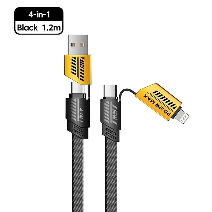 4 in 1 USB Charging Cable  PD 65W 27W Fast Charging