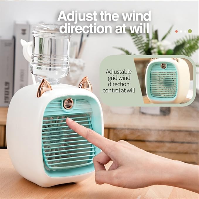 Mini Rechargeable Fan & Humidifier With Water Bottle-2300