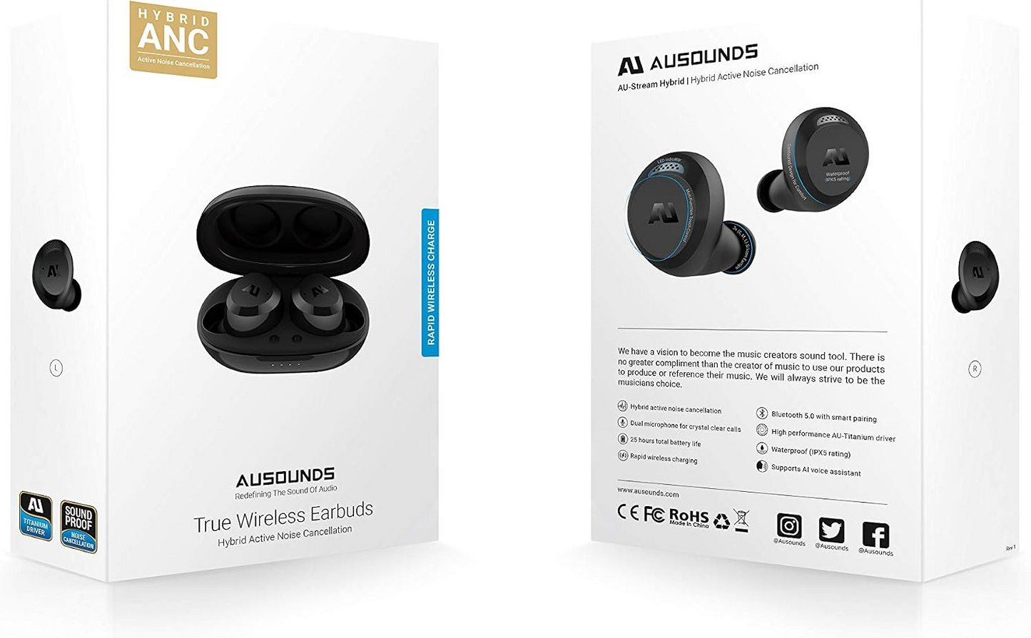 AU-Hybrid ANC Wireless Earbuds (MADE BY USA)RS-4300