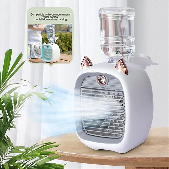 Mini Rechargeable Fan & Humidifier With Water Bottle-2300
