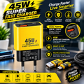 45W Super Fast Charger – Dual USB-A & USB-C Fast Charging Adapter |Rs-1495