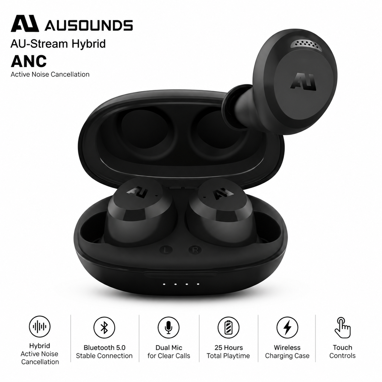 AU-Hybrid ANC Wireless Earbuds (MADE BY USA)RS-4300