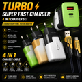 TURBO SUPER FAST CHARGER WITH 4 IN 1 CABLE