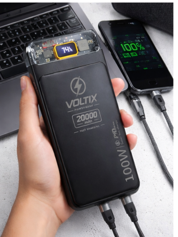Voltix 20000Mah Power bank With 4in1 Cable-2300