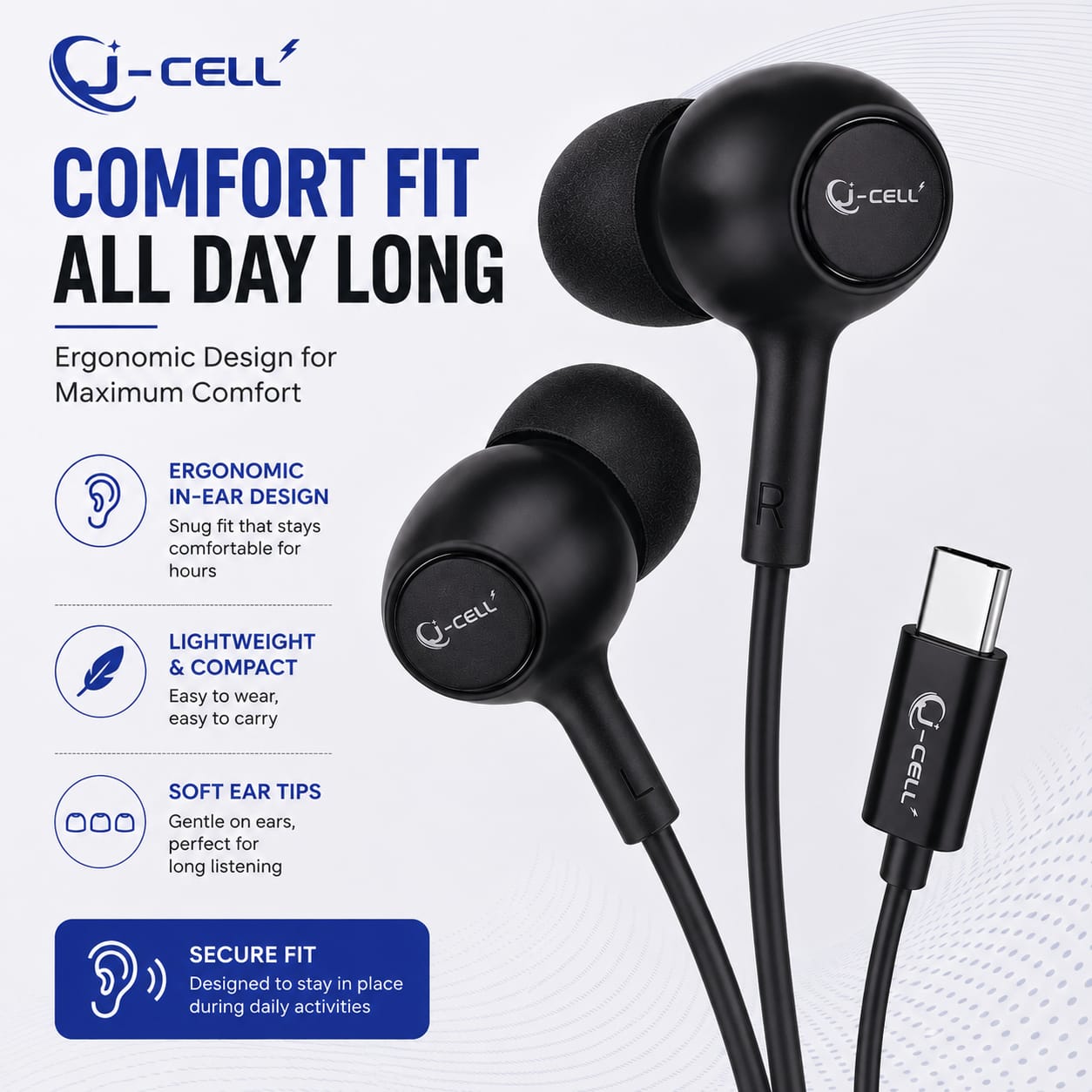 J-CELL J-460/461  Wired Earphone – Clear Sound & Deep Bass | Rs-1190