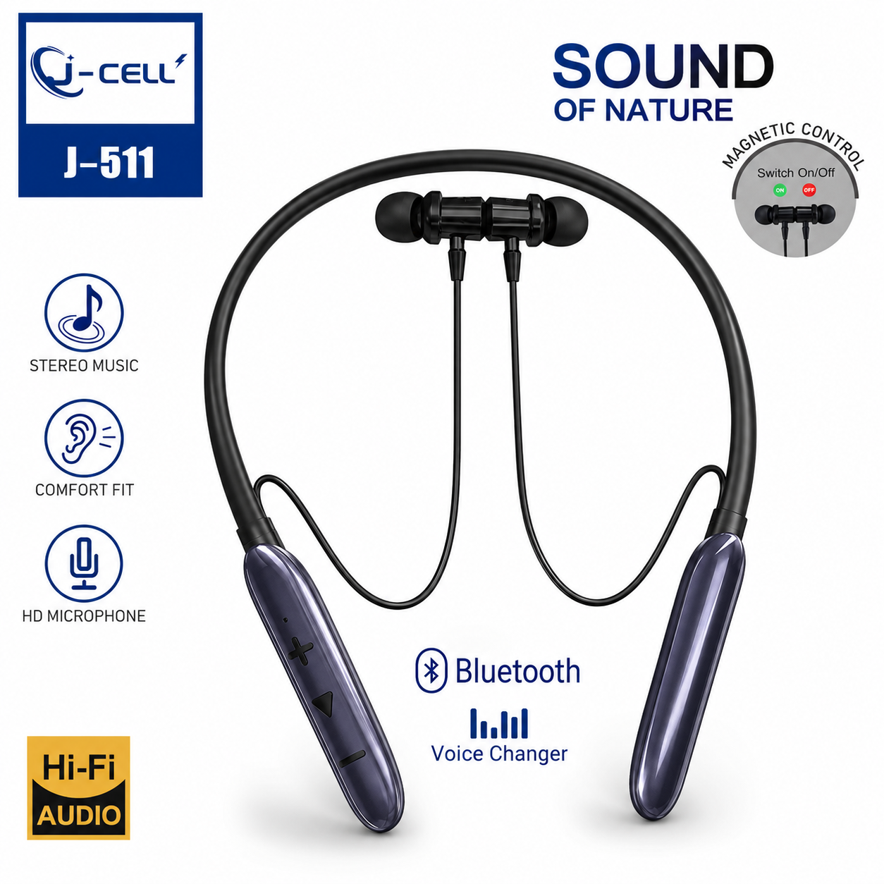 J-Cell-511 Neckband Wireless Earphones - Magnetic, Bluetooth , Waterproof