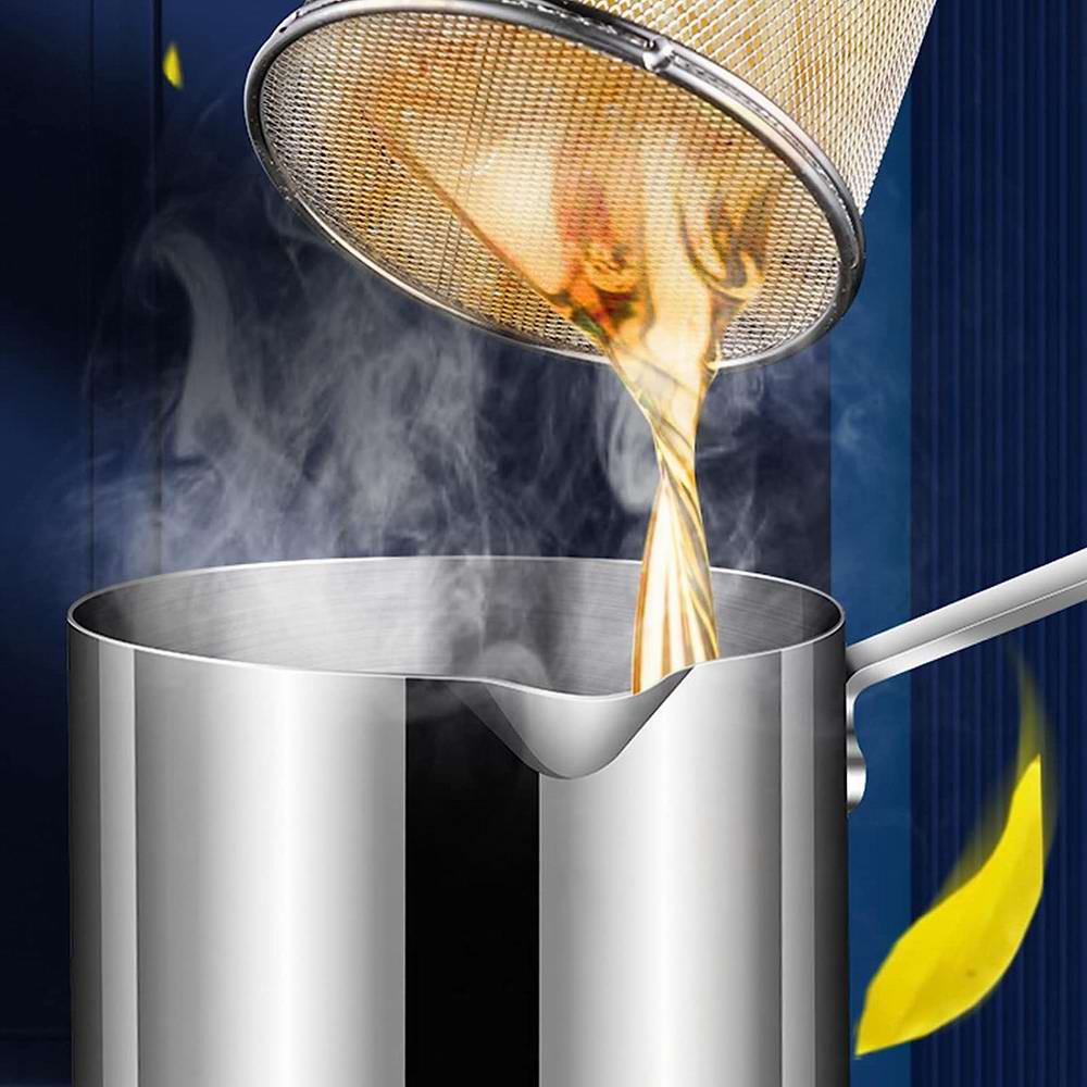 Stainless Steel Deep Frying Pot With Strainer